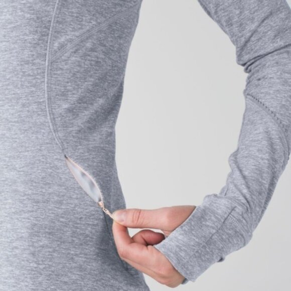 Lululemon Race Your Pace 1/2 ZipHeathered Slate size 12 - Picture 2 of 11